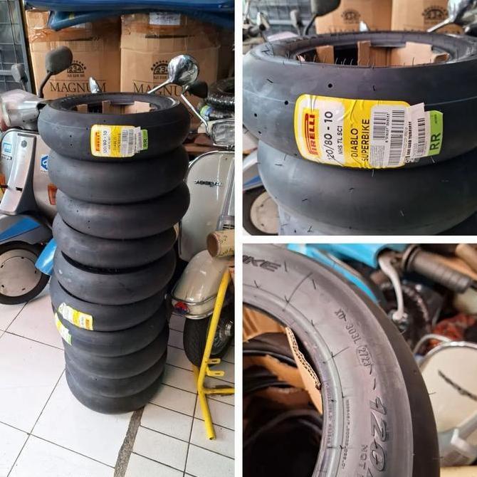 SEPASANG BAN PIRELLI DIABLO SUPERBIKE BALAP RING 10 VESPA PX EXCEL CAKRA