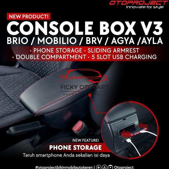Console Consule Konsol Box Armrest Otoproject All New Brio Mobilio Brv Plug And Play