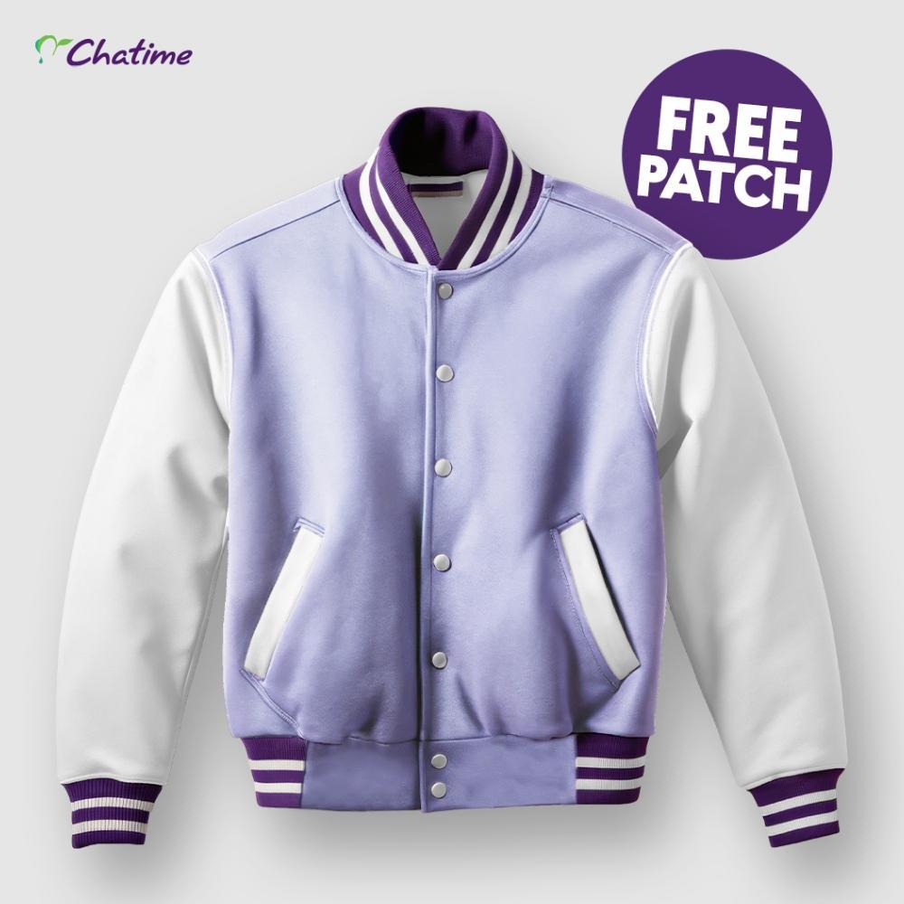 Diskon Varsity Chatime Free Patch Warna Ungu
