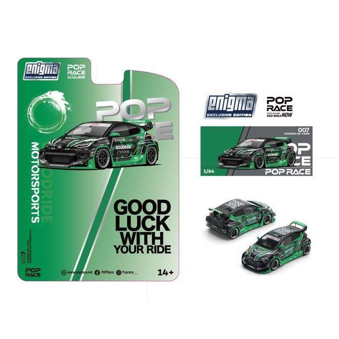 PRE007 - POP RACE X ENIGMA 1/64 PANDEM GR YARIS - MOTOR SPORTS (BLACK VELG) - DIECAST MOBIL MAINAN M