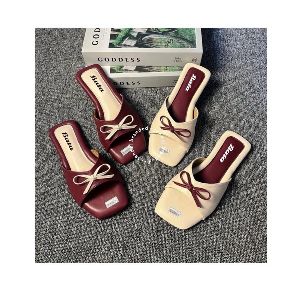 hemat sandal wanita bata sendal teplek casual platform kekinian pita flat shoes cewek