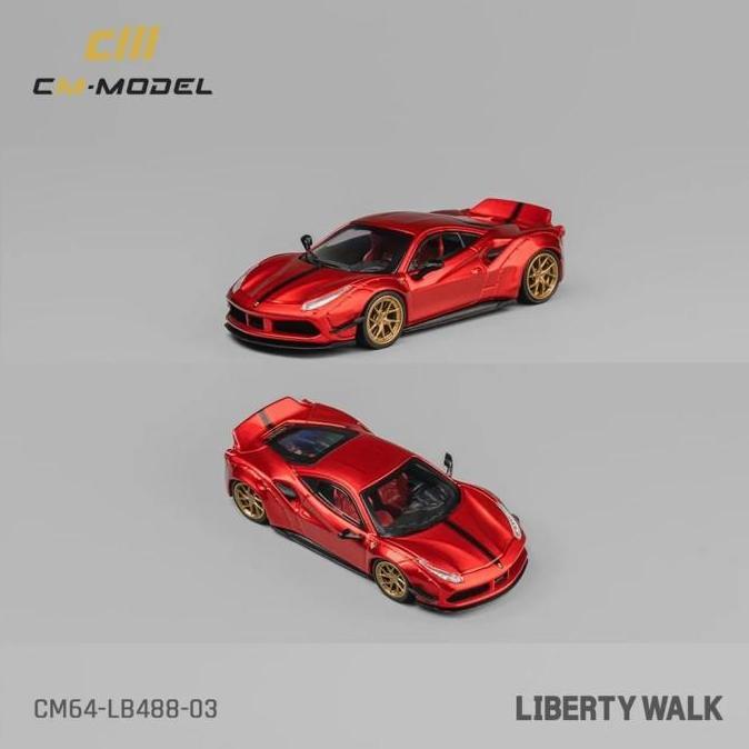CM64-LB488-03 CM MODEL 1/64 LBWK FERRARI 488 WIDEBODY METALLIC DIECAST MOBIL AS2123