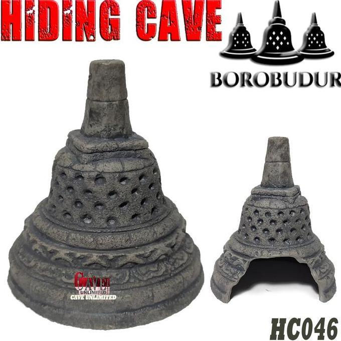 HC046 HIDING CAVE CANDI BOROBUDUR MINIATUR STUPA HIASAN AQUASCAPE IKAN HIAS AKUARIUM AQUARIUM IKAN N