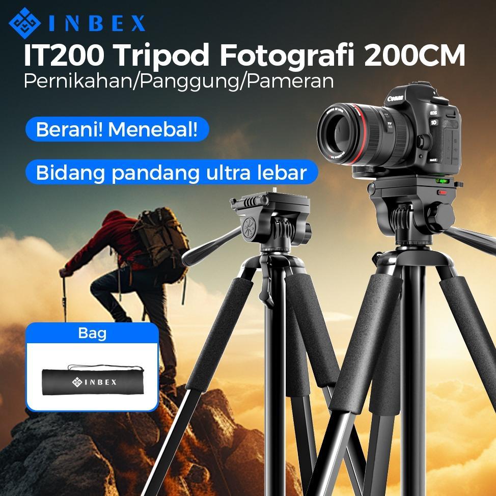 INBEX IT200 2M Tripod Bluetooth Remote Kamera DSLR Tripod Besar Profesional Photographydenga