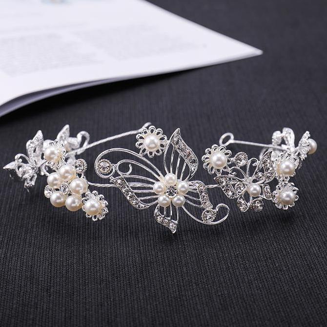Aneka Hairpiece Model Daun/kupu/bunga/mutiara pengantin Hijab Hiasan Kepala Aksesoris