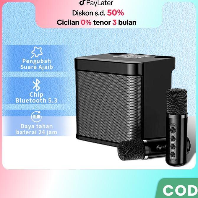 Perkobleh76 - Sonix SK04 Speaker Bluetooth Karaoke 2Mic Speaker Aktif Full Bass Subwoofer 3D Stereo 