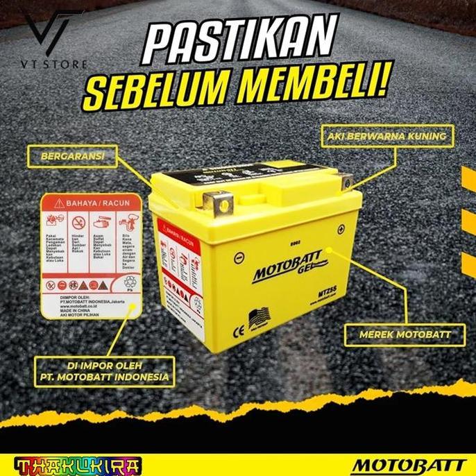 Aki Motor Vario 125 Techno, Vario 150, PCX 150 / 160, CB 150R Old/ New Motobatt MTZ6S Aki Kering Gel