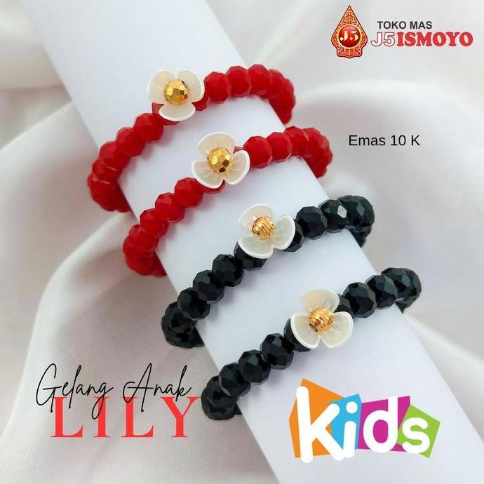 tekar_shop - gelang anak kristal kombinasi emas mas asli lily j5 ismoyo