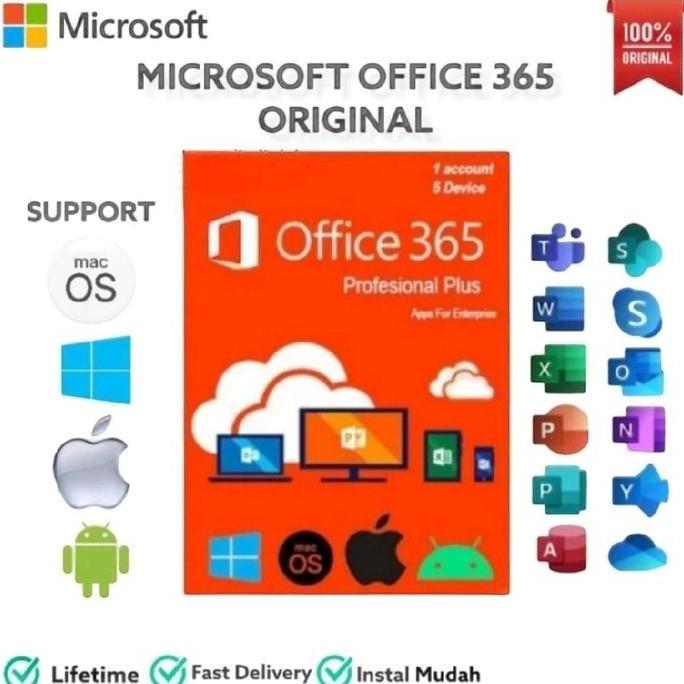 Microsoft Office 365 Original Win/Mac/Tab/Android/Ipad Lifetime