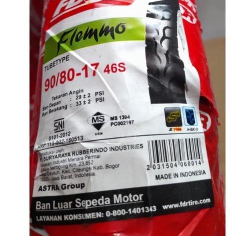 NEW Ban Luar Belakang FDR Flemmo 90 / 80 ring 17 Tube Type Tipe Ban Dalam [terbaik][terlaris]