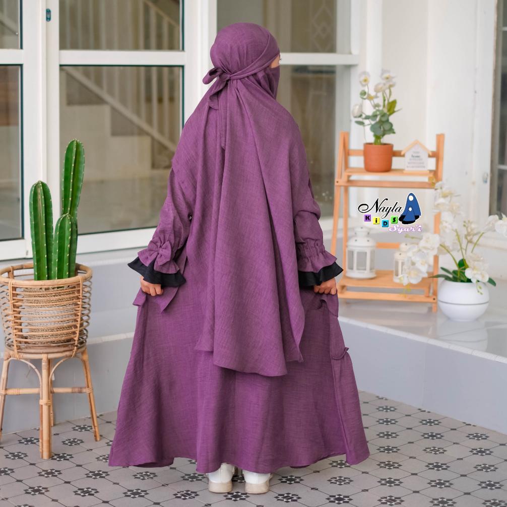 value pack arumi gamis anak set jilbab french khimar by nayla kids