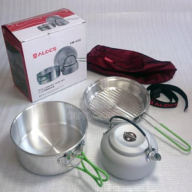 COOKING SET/NESTING SET ALOCS CW C14/ Alat masak camping set