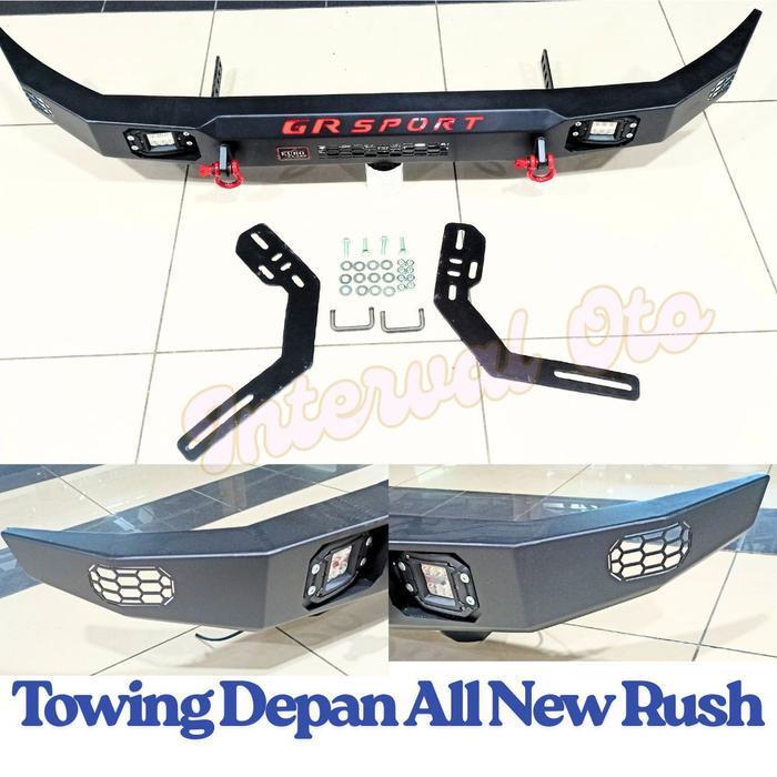 TOWING DEPAN MOBIL RUSH 2018-2023 TANDUK PENGAMAN BUMPER GR SPORT CUSTOM EMBOSS ORIGINAL DAN TERPERC