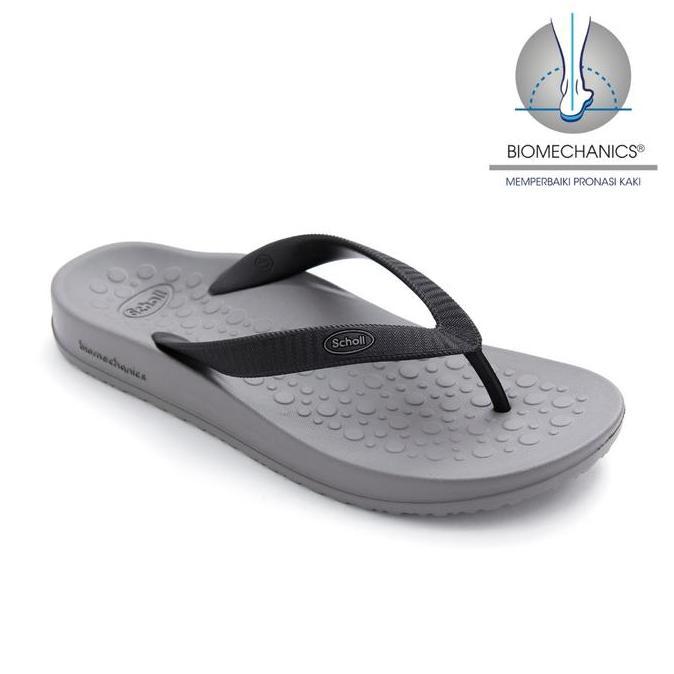 Scholl Biom Spectrum Black Smoke Sandal Wanita Size 36-44 Unisex Sandals Karet