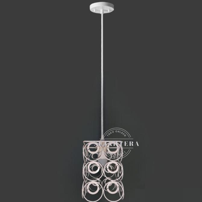 Zaito- Fullset Lampu Gantung Hias Berrna Putih Bahan Besi Besi Dekorasi Kamar