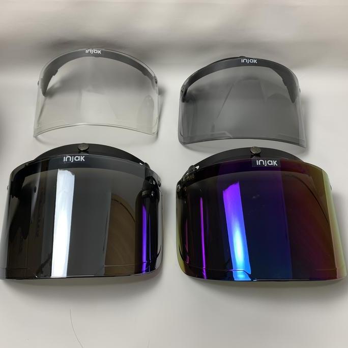 Kaca Bogo Datar Clear Smoke Pelangi Silver (untuk Helm Bogo)