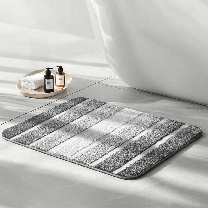 Keset Kaki Anti Slip / Kualitas Bagus / Keset Kamar Mandi / Desain garis klasik