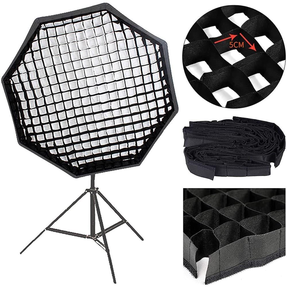 Ezmode Studio Lighting Stand + 4 Socket Octagon Softbox 80Cm With Grid
