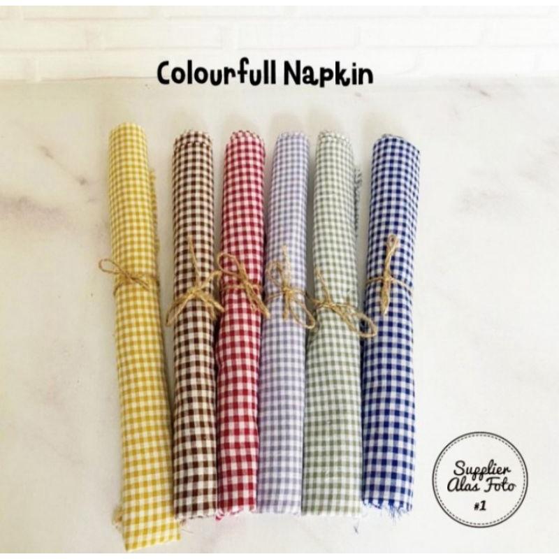 Napkin Kain Piknik Props Foto Real