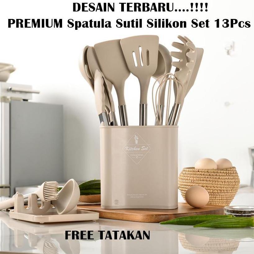 Square Bucket Utensil Set 13Pcs Silicone Utensil Set Kitchen Set Pr117