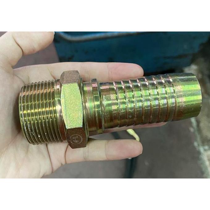Nipple Hydraulic Drat luar ke selang 1" / Konektor hidrolik