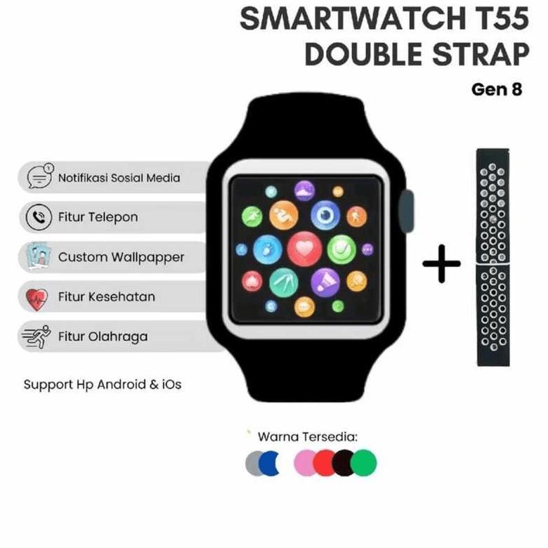PREMIUM COD Smartwatch Bluetooth Call Layar Sentuh Jam Olahraga Type T-55 Jam tangan Pintar T55/T500
