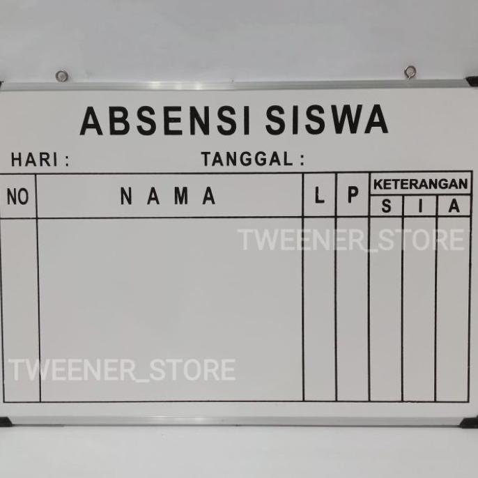 [Uk.40X60] Papan Tulis Absensi Siswa Harian Kelas Sekolah| Whiteboard | Papan Absen Kecil
