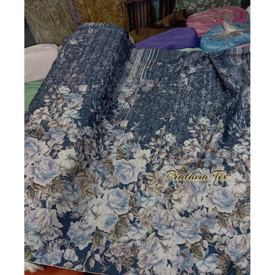 Mewah Kain Sutra Silk Motif Premium. Kain Semi Sutera Motif Grade A ( Per 1/2 Meter)