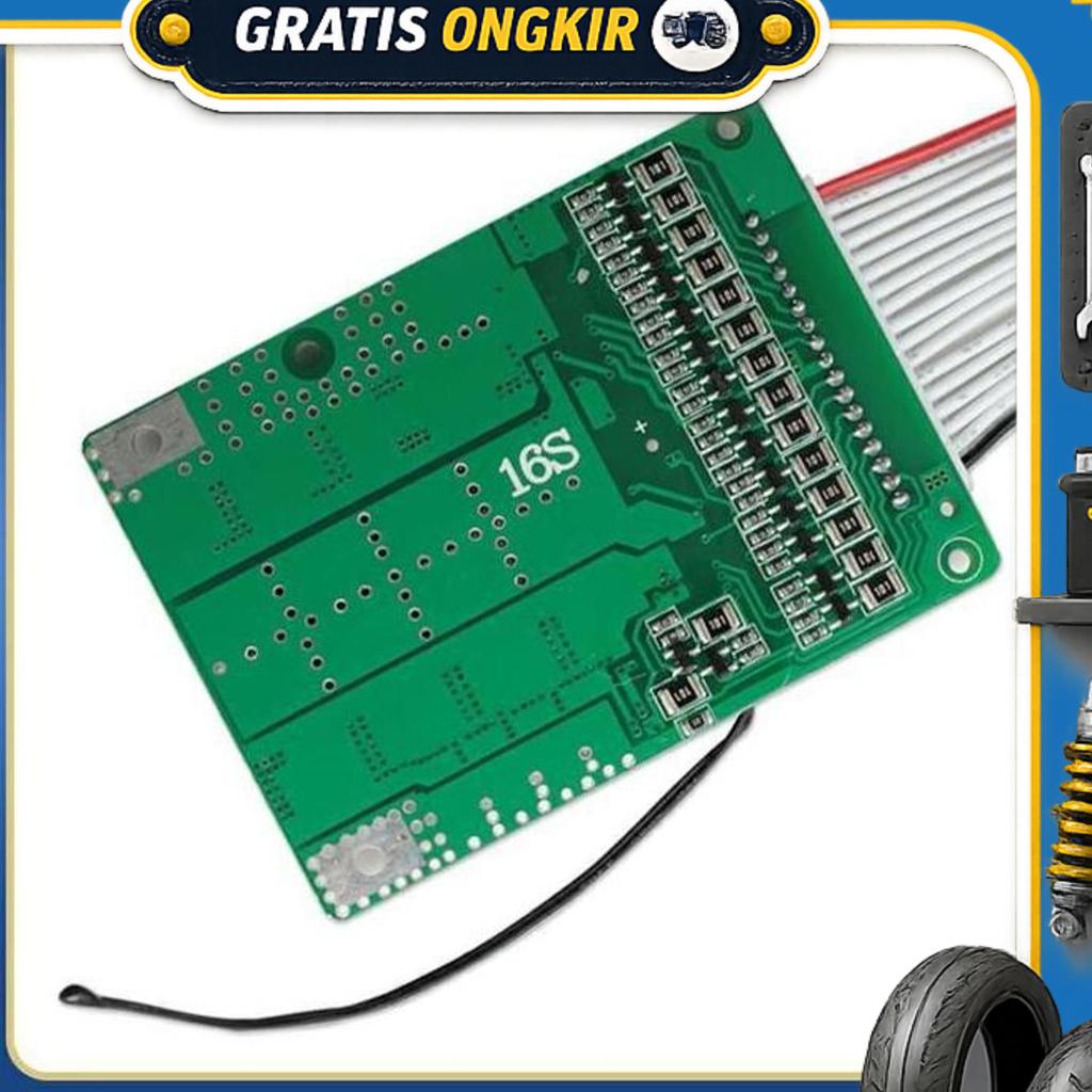 Autotop Bms 16S 48V 30A For 3.2V Battery Lifepo4 With Balance Papan Perlindungan Kontrol Suhu Seimba