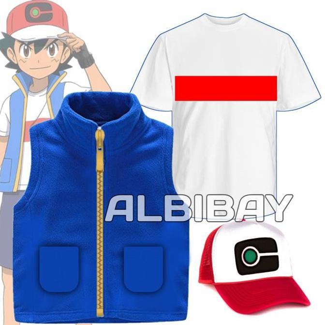 Rompi POKEMON ASH Anak & Dewasa COSPLAY POKEMON 1SET