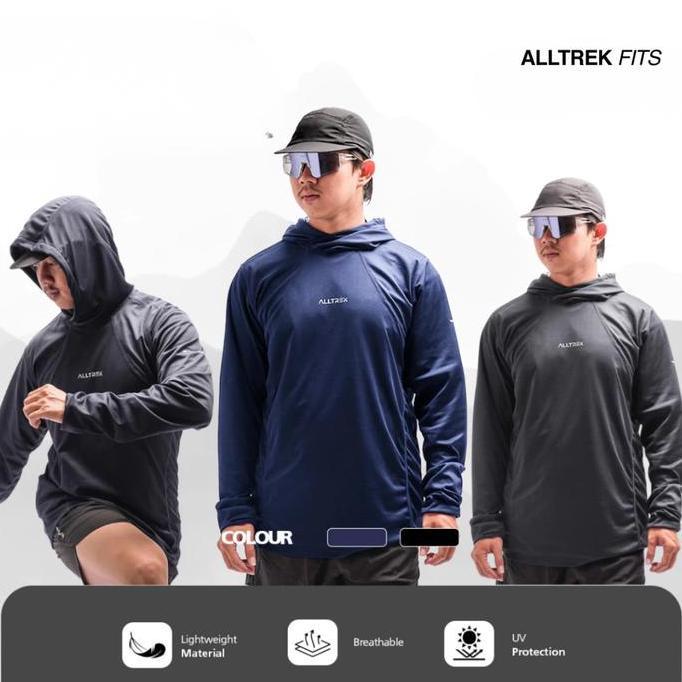 ALLTREK Baselayer Hoodie DORRE Quick Dry Atasan Olahraga Outdoor Trail Run Hiking Camping
