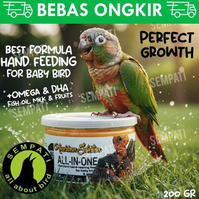 SEMPATI HAND FEEDING HF AMERICAN SELECTION AMS ALL IN ONE HAND REARING FEED FOR BABY BIRD GROWTH PAR