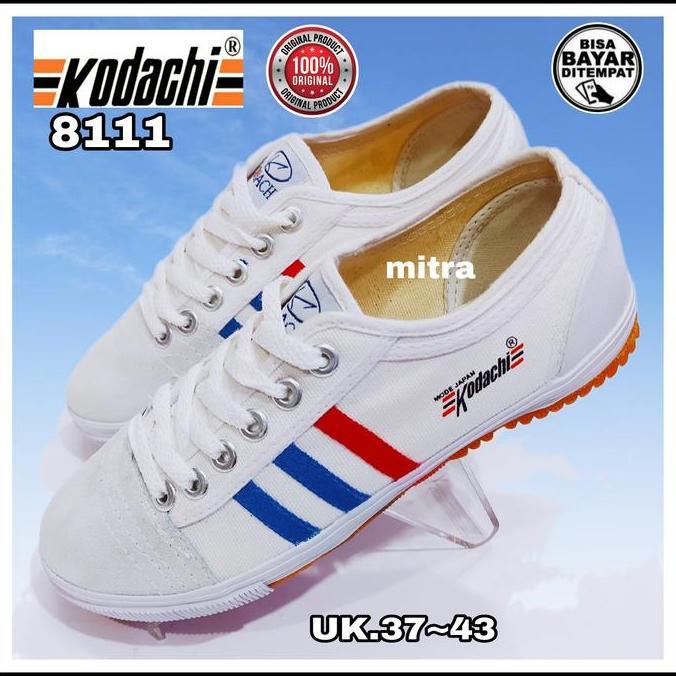 Promo Kodachi Sepatu Pria Putih Casual Sneakers Shoes Bahan Kanvas Karet Berkualitas Tinggi Nyaman A