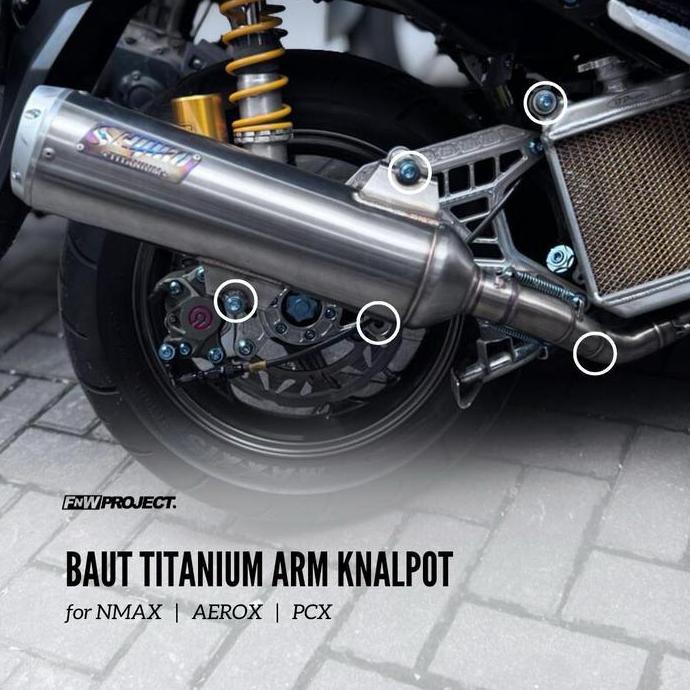 Baut Titanium Arm Knalpot Nmax Aerox Pcx Restock!