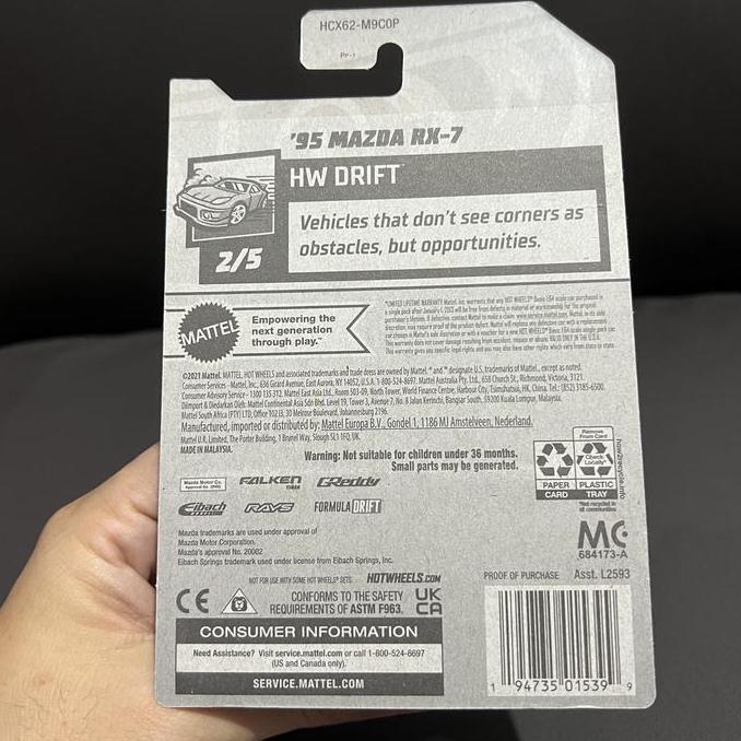 cvarhantama  / Hot Wheels 95 Mazda RX7 RX 7 Silver Falken FS 2022 Factory Sealed Diskon