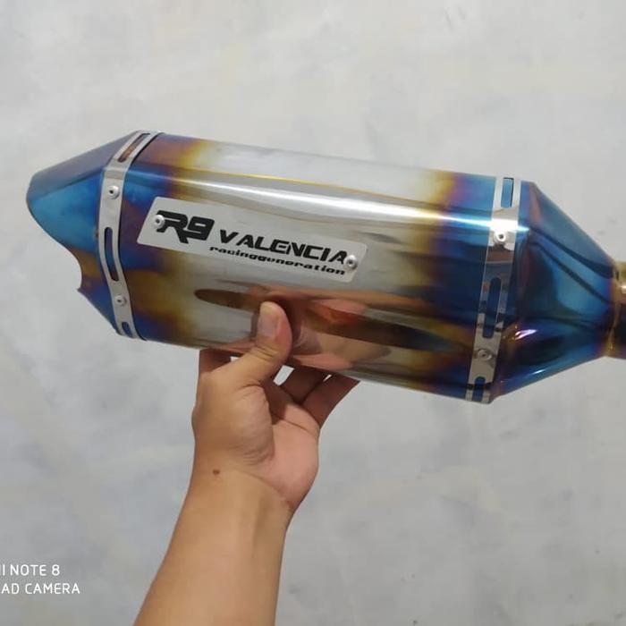 Knalpot Motor R9 Valencia Blue Silincer Only Original Dan Terpercaya