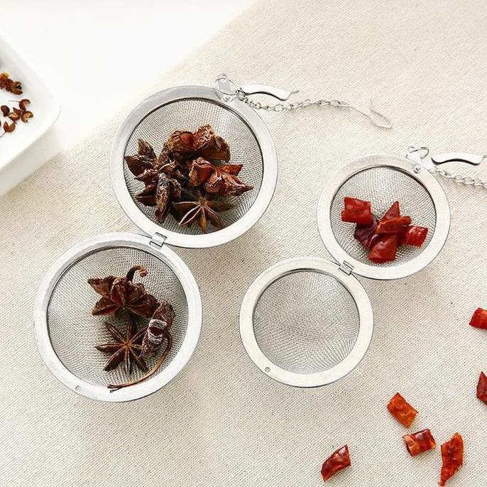 Saringan Teh Celup Stainless Steel 5 7 cm Tea Filter Bola Tabung Wadah Seduh Herbal Bumbu Serbaguna 