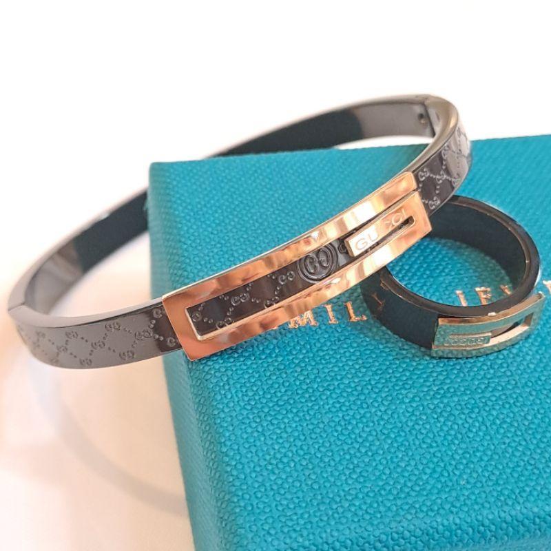Gelang Cincin Titanium G Keramik Hitam