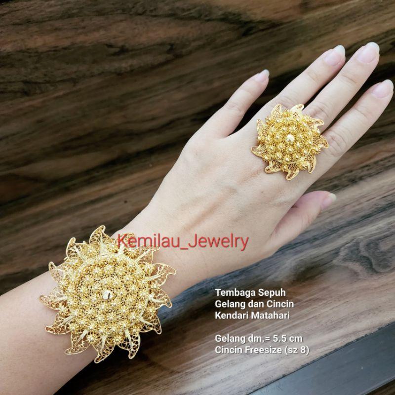 Gelang Dan Cincin Kendari Lapis Emas Matahari (Real Pic)