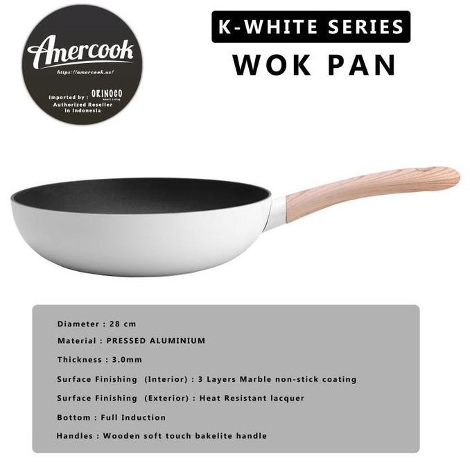 Amercook Wajan Penggorengan Wok Pan Pressed Aluminium 28cm