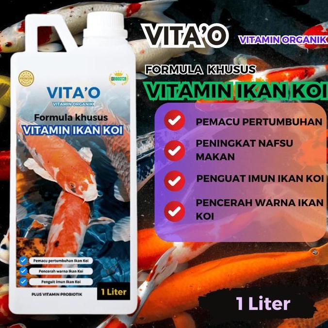VITA'O VITAMIN IKAN KOI 1 LITER PENGUAT IMUN IKAN KOI DAN PENCERAH WARNA IKAN KOI