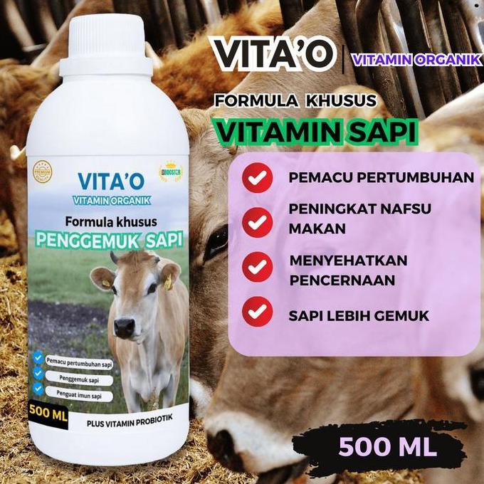 Vitamin organik penggemuk sapi 500 ml Vitamin pertumbuhan dan nafsu makan sapi