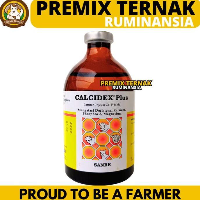 CALCIDEX PLUS 100 ML - Obat Ternak Lumpuh Atasi Hipokalsemia Hipomagnesia Sapi Kerbau Kambing Domba