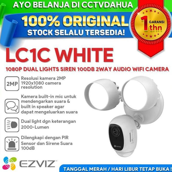 Ezviz LC1C Kamera Keamanan Outdoor 2 in 1 dengan Flood Light dan Resolusi 1080p