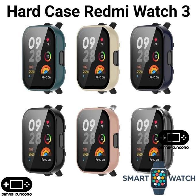 Hard Case Redmi Watch 3 cover bumper casing tempered glass screen guard protector anti gores antigor