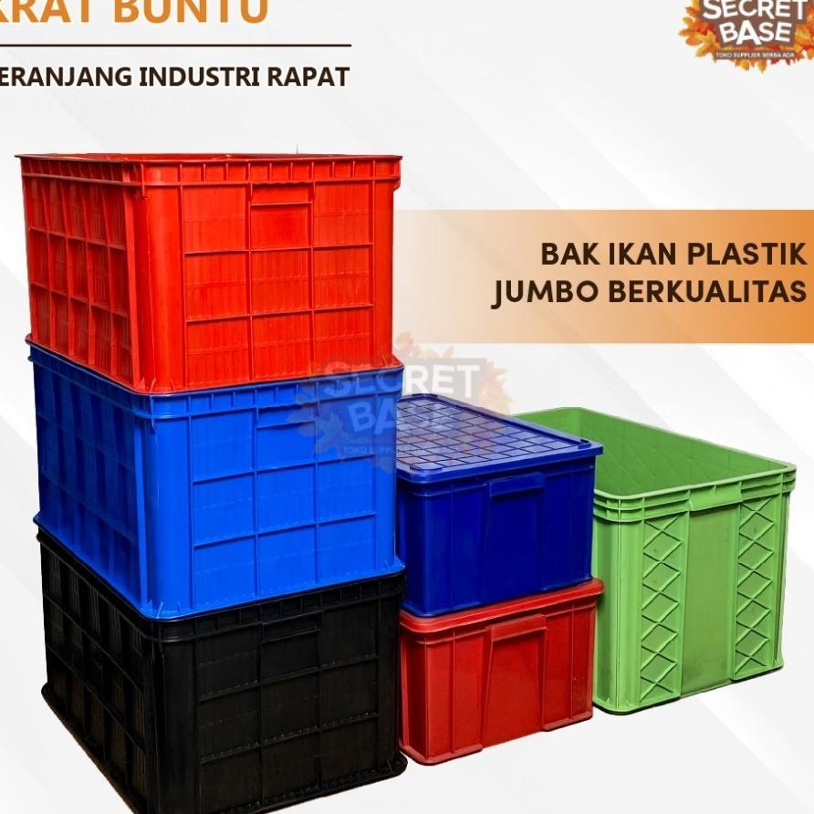 Krat Buntu - Keranjang Industri Rapat / Bak Ikan Plastik Jumbo / Keranjang Serbaguna