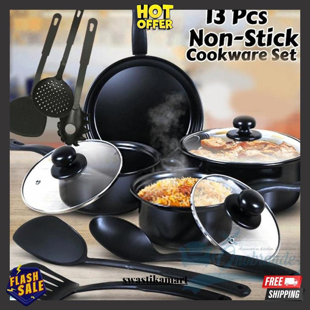 Cookware Set / Alat Masak 1 Set 13 Pcs / Panci Masak Set / 13 Pcs / Panci Serbaguna Lengkap Untuk Ma