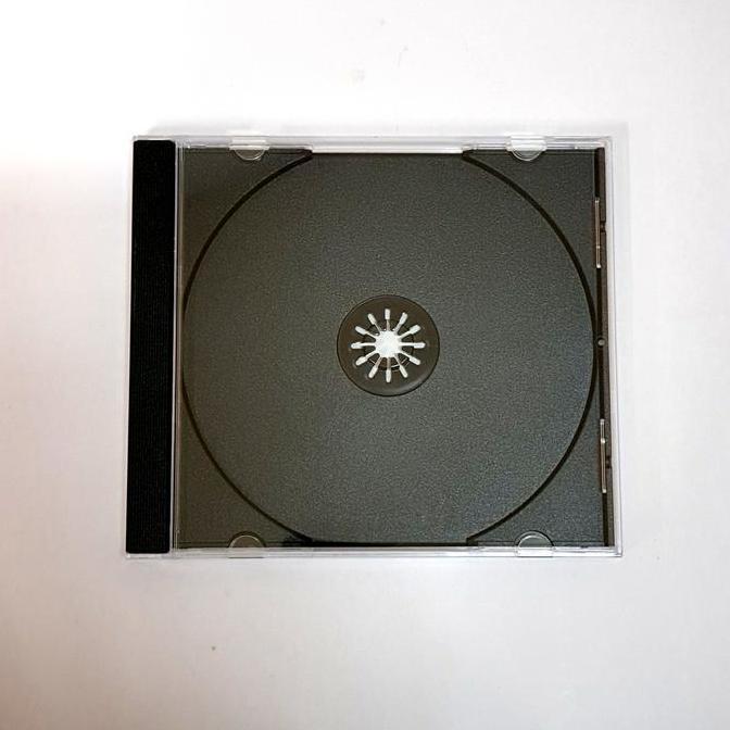 KOTAK CD DVD CASE TEBAL SINGLE BAHAN MIKA WARNA TRANSPARAN HITAM (satu paket isi 5 kotak)