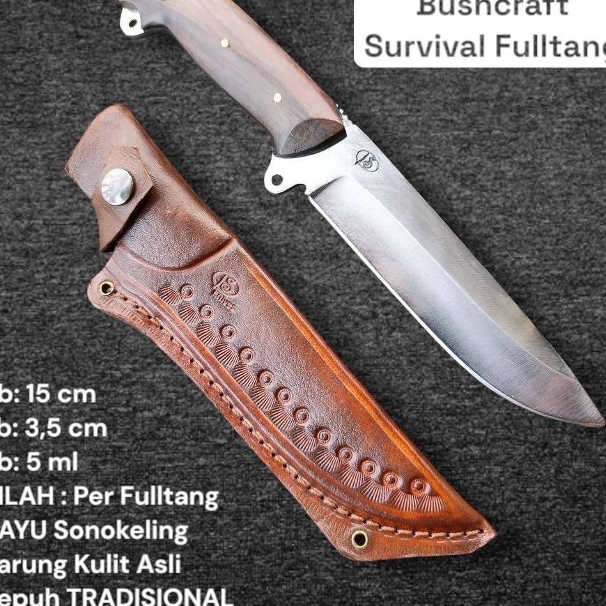 Pisau Bushcraft Survival Fulltang - Skinner Multifungsi