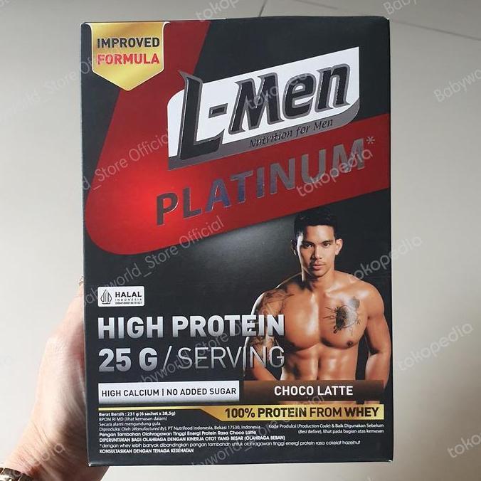 L-Men Platinum Susu Nutrisi Pria Choco Latte Coklat ( 6Sachet ) 201Gr